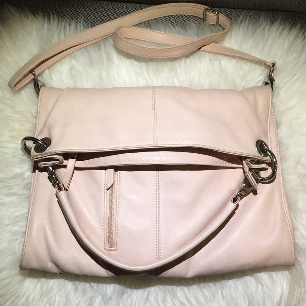 Pastel pink leather purse
